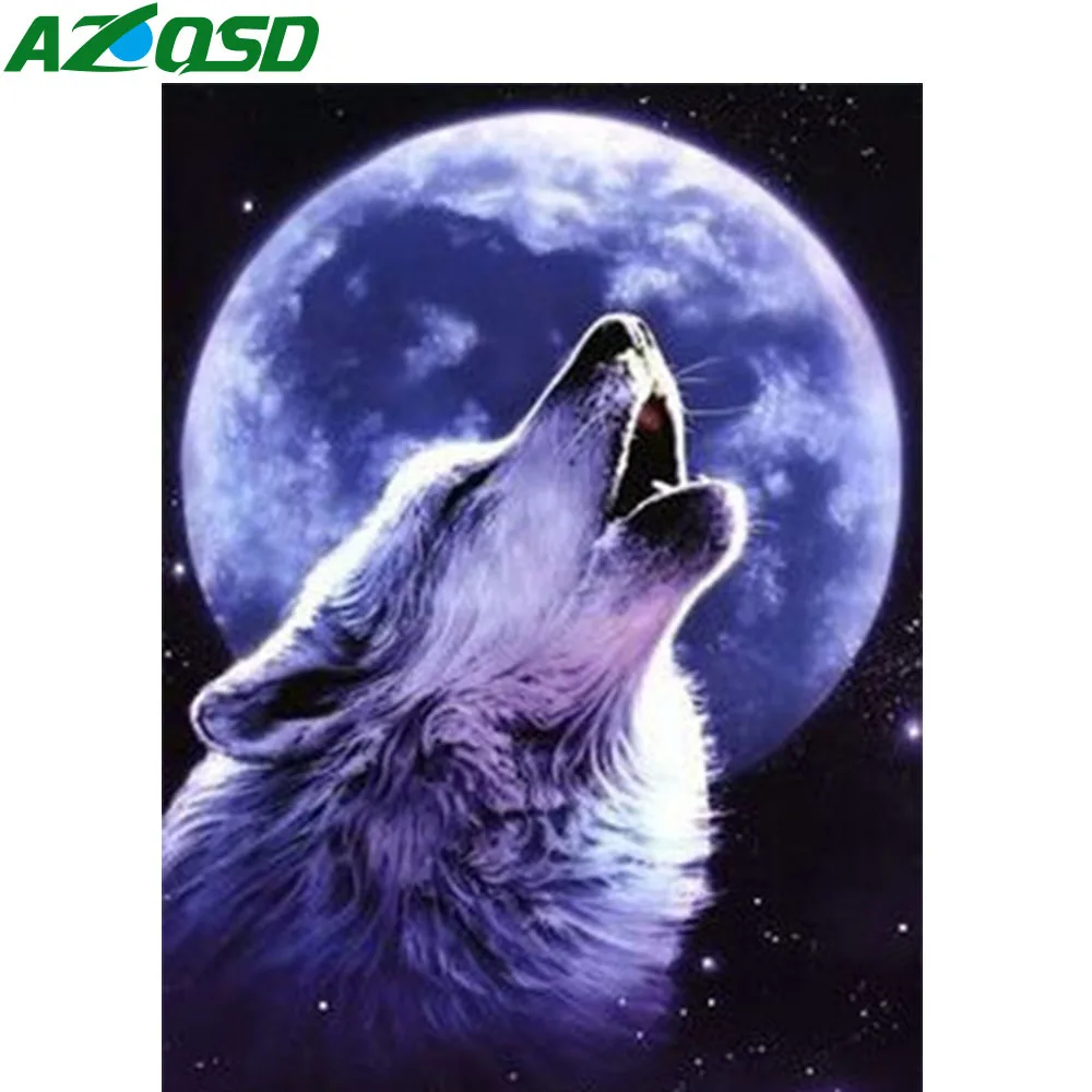 

Алмазная живопись AZQSD, мозаика с волком, полноразмерная вышивка, алмазная вышивка, распродажа, животное, домашний декор, подарок ручной рабо...