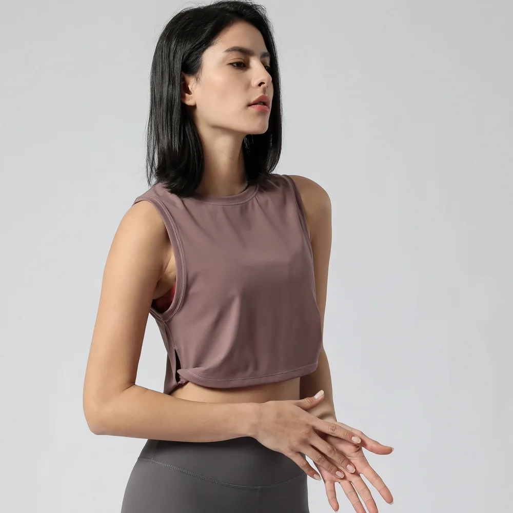 

Cap Map 2021 New Belly Button Sports Vest Running Fitness Exercise T-Shirt Women's Yoga Loose Pullover Top