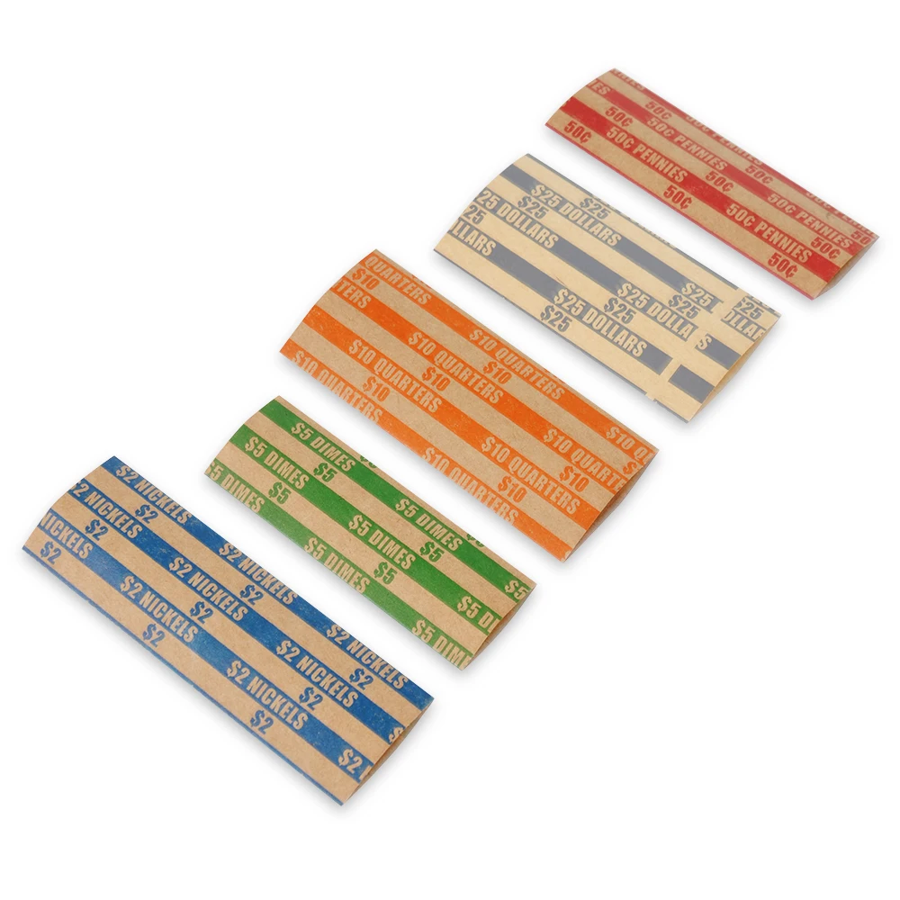 500 упаковок в ассортименте плоские полосатые обмотки для монет 100 каждого пенни