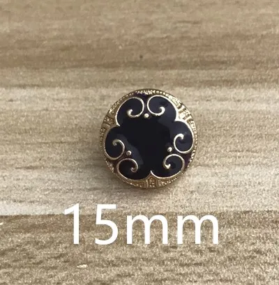 Латунь POVUOP маленькая Металлическая пуговица со стразами и жемчугом; buttonfor Костюмы 10 штук в 1 партии - Цвет: Латунь