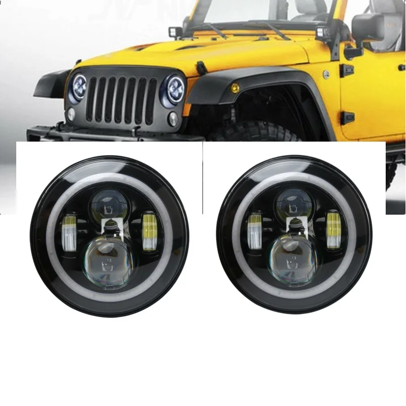 Для 81 85 Jeep CJ 8 Scrambler для 76 86 7 2 шт. дюймов светодиодный галогенный проектор DRL/желтый