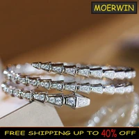 sterling silver color bracelet classic fashion multi circle snake shaped bracelet charm for womens brand luxury jewelry gift