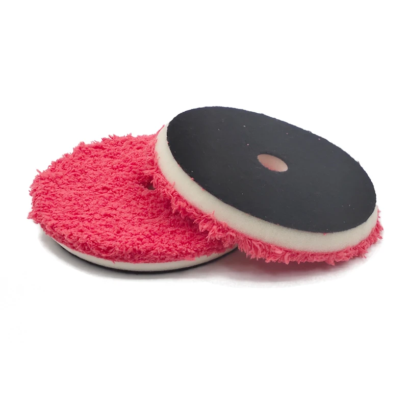 2PCS Car Polishing Pad Microfiber Buffing Removing Wax Buffer Kit Replaceable Disk For Polisher 6 inch Red|Полировальные