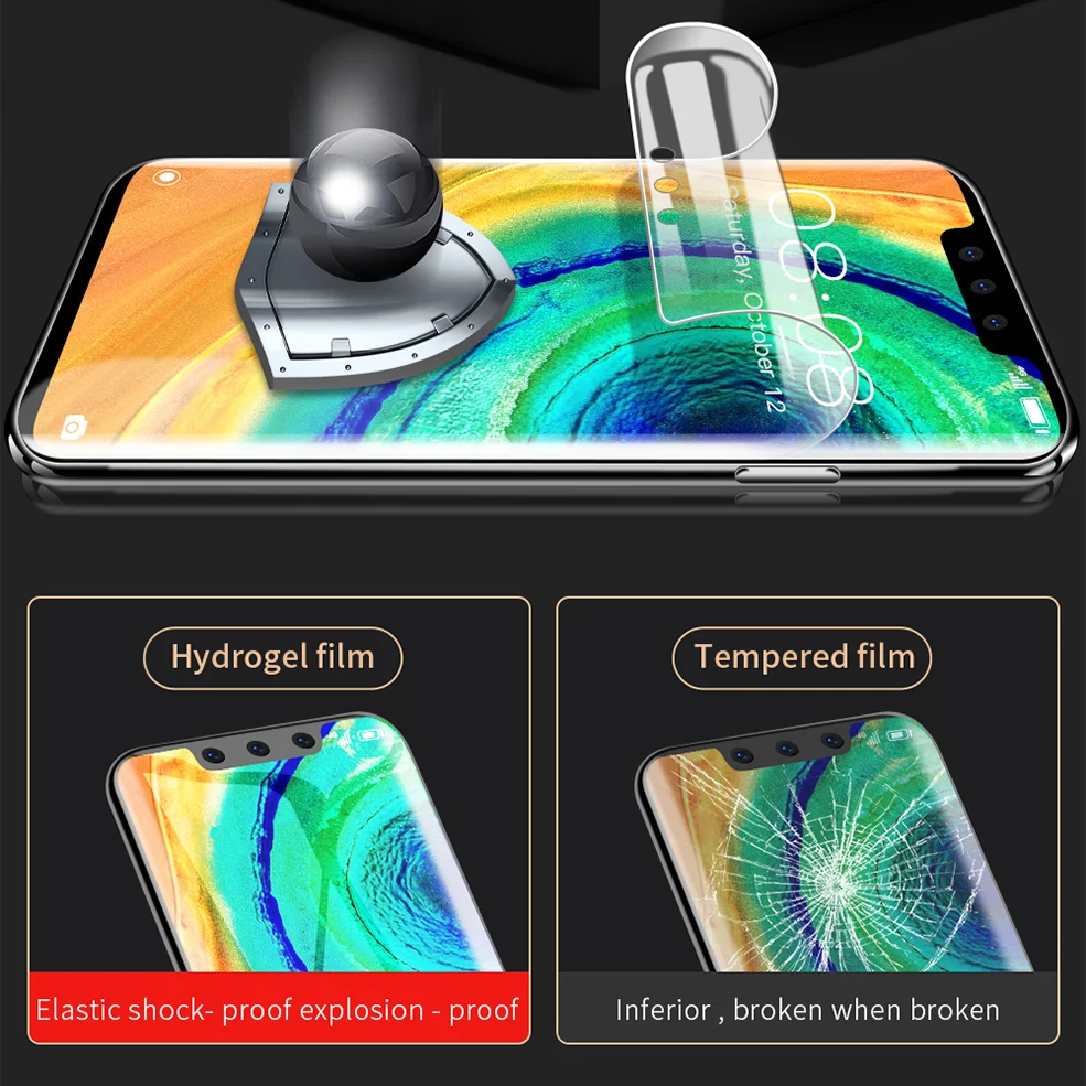 3 шт. 100D Защитная Гидрогелевая пленка для huawei P20 P30 Pro Lite mate 20 30 HD защита экрана от