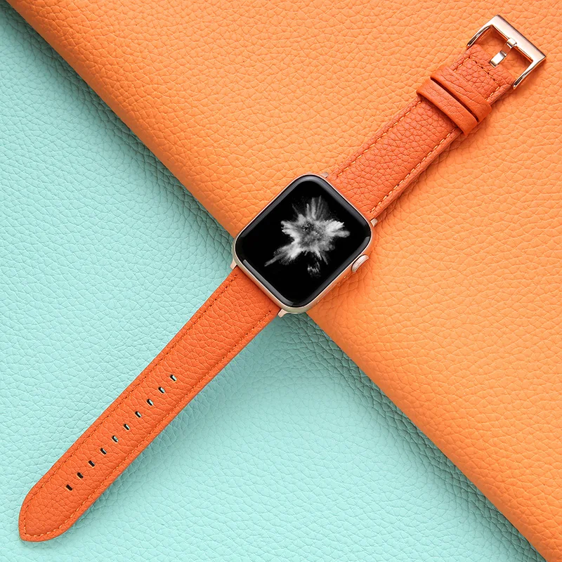 

Brand Watchband For Apple watch 6 band 44mm 40mm SE 5 4 3 Geniune Leather Bracelet belt Correa For Apple watch Strap 42mm 38mm