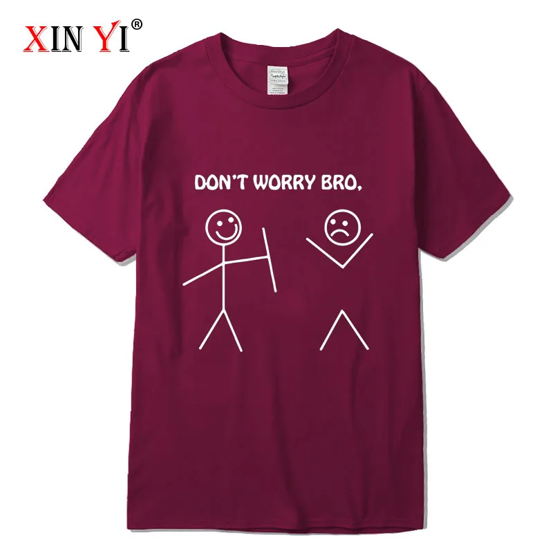 XINYI Men's T-shirt 100% cotton high quality casual Funny design print men T shirt knitted mens t-shirt tee shirts tops | Мужская