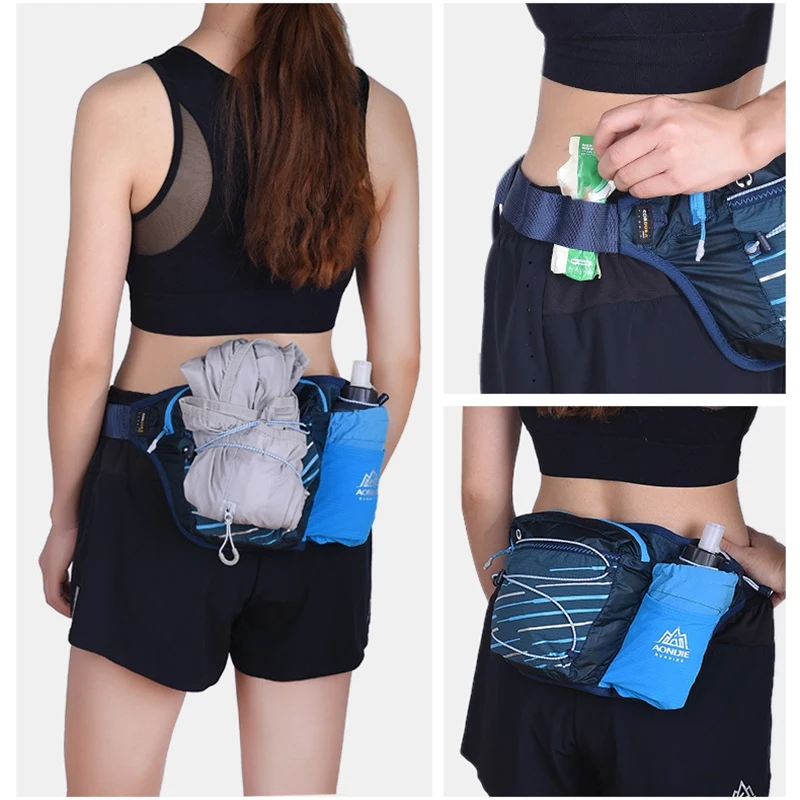 

AONIJIE Outdoor Running Waist Bag Belt with 420Ml Water Bladder Hydration Fanny Pack for Jogging Fitness Gym