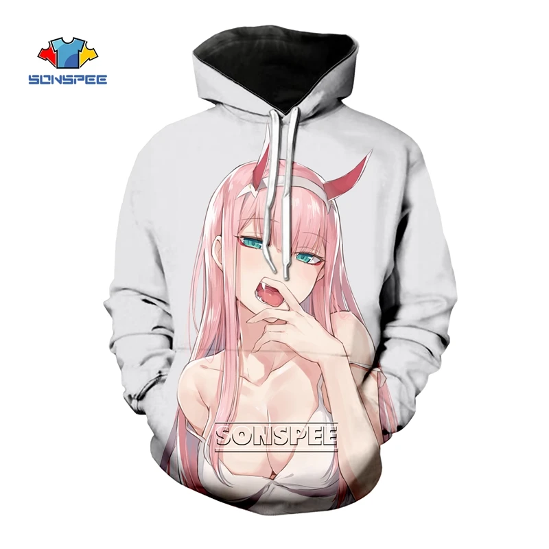 Толстовка с капюшоном SONSPEE DARLING In The FRANXX хипстерское аниме Zero Two толстовка унисекс