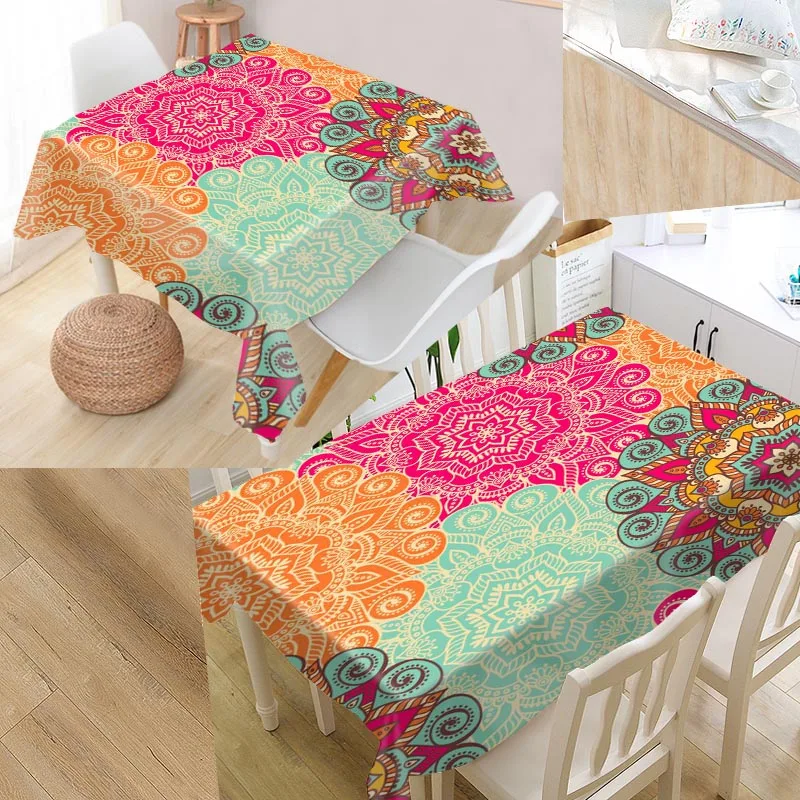 

Custom Simple Flower Pattern Table Cloth Oxford Fabric Rectangular Waterproof Oilproof Table Cover Family Party Tablecloth