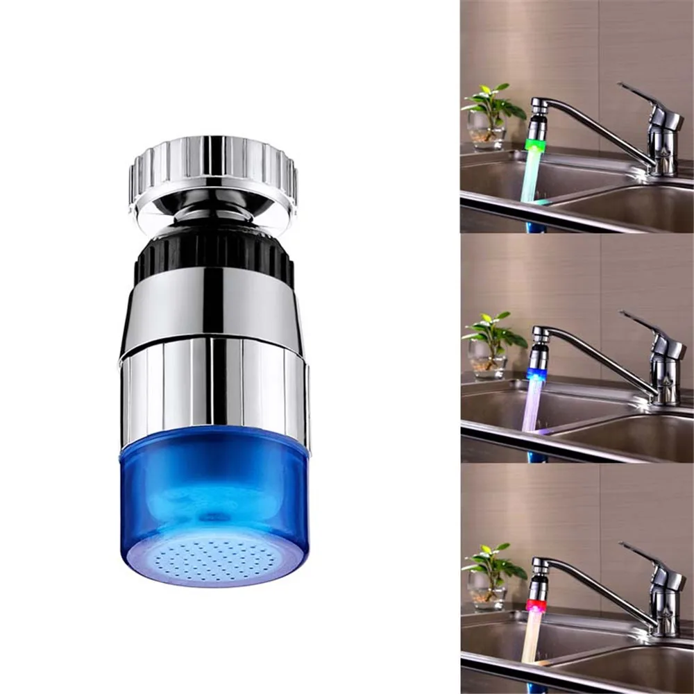 3 цвета LED кран датчик температуры свет душевая головка вода для ванной дома