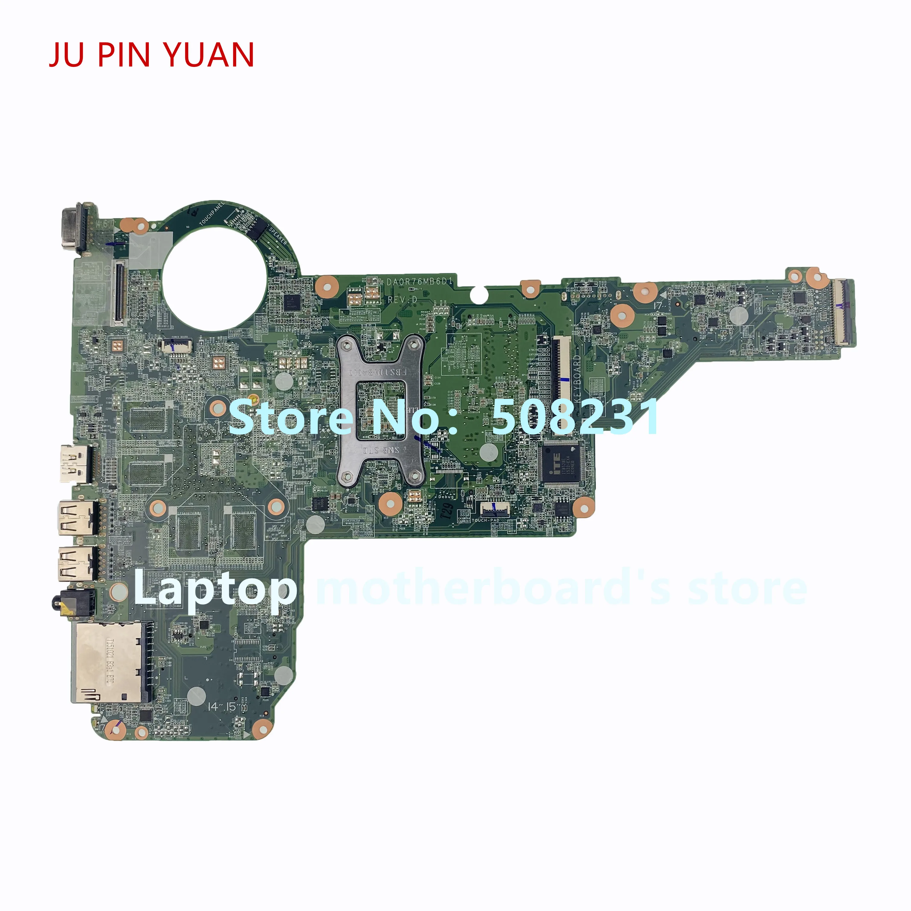 

JU PIN YUAN 734004-001 734004-501 for HP Pavilion 14-E 15-E series laptop motherboard DA0R76MB6D0 with A4-5000 100% fully Tested