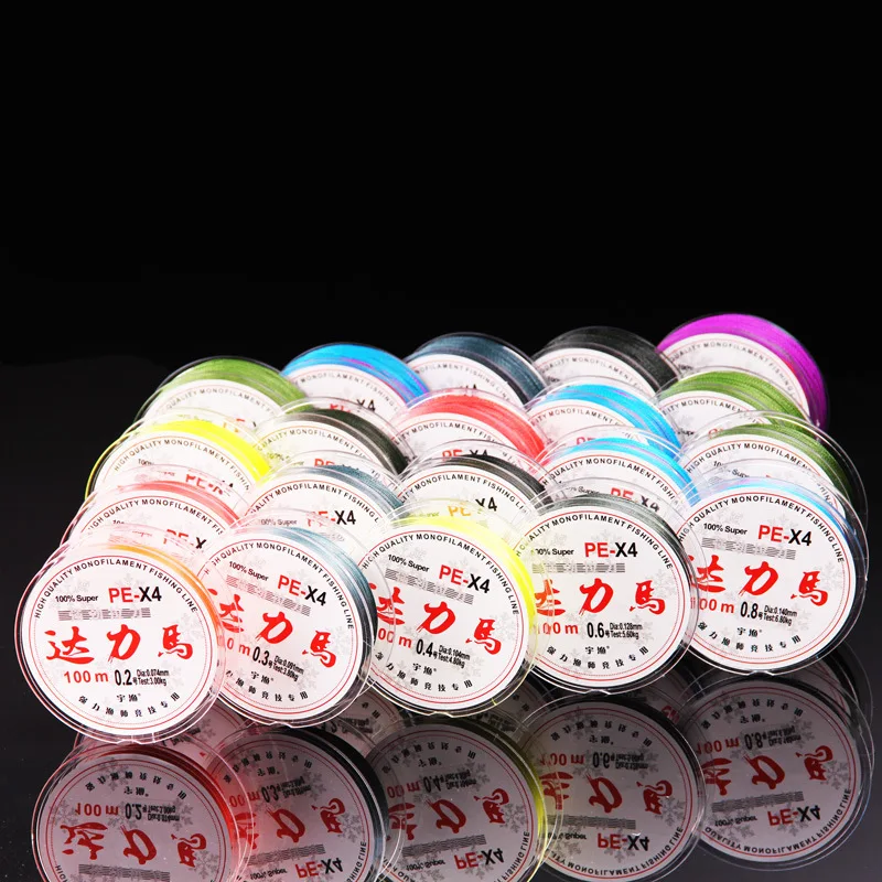 

100 м полиэтиленовая рыболовная леска, японская многонитевая 100% полиэтиленовая плетеная рыболовная леска 0,3-9,0, рыболовные аксессуары