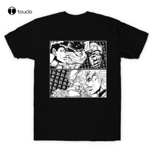 

Jojo'S Bizarre Adventure Jotaro Star Platinum Dio The World Fight Black T-Shirt Tee Shirt unisex