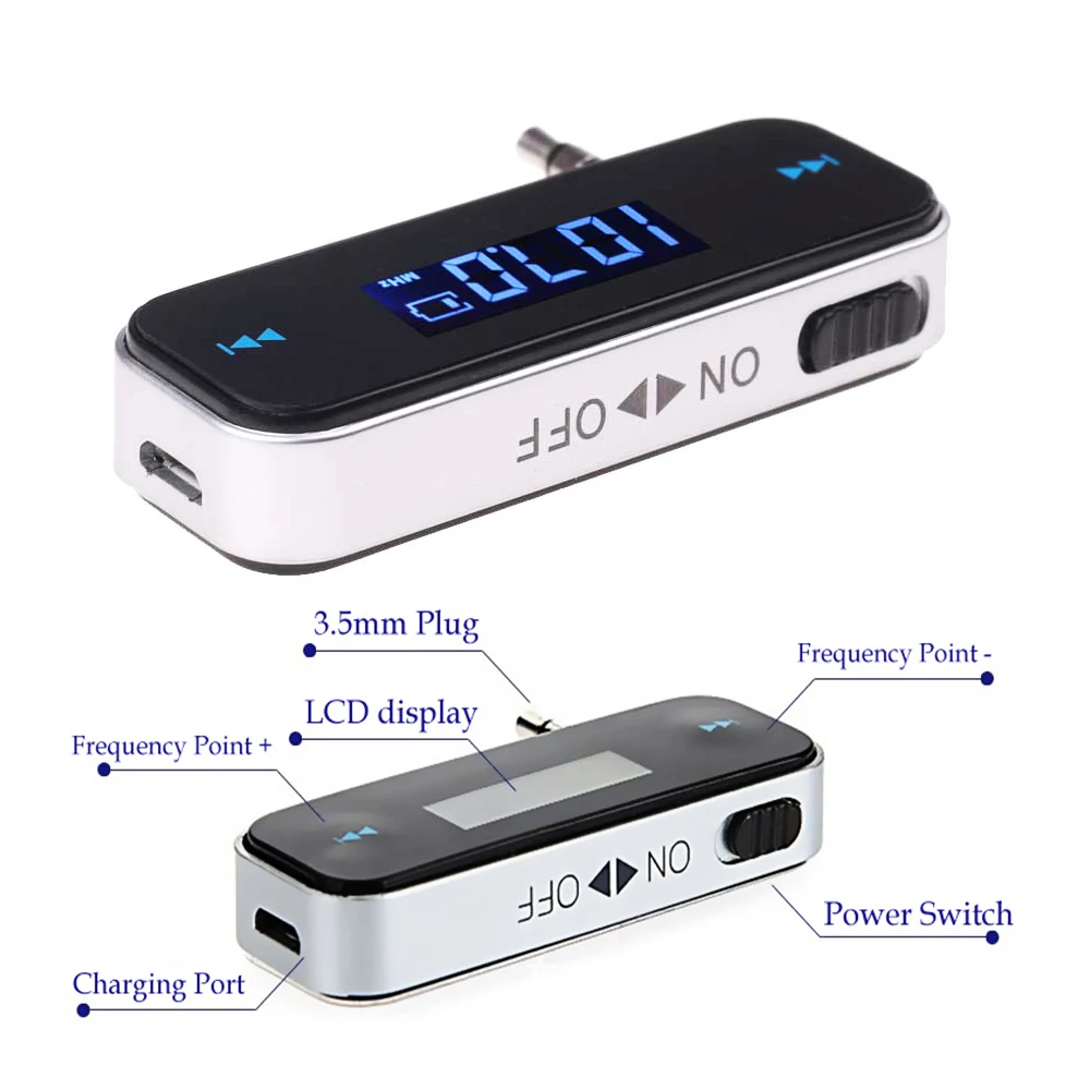 Беспроводной мини FM трансмиттер Krando 3 5 мм беспроводной радиоприемник для