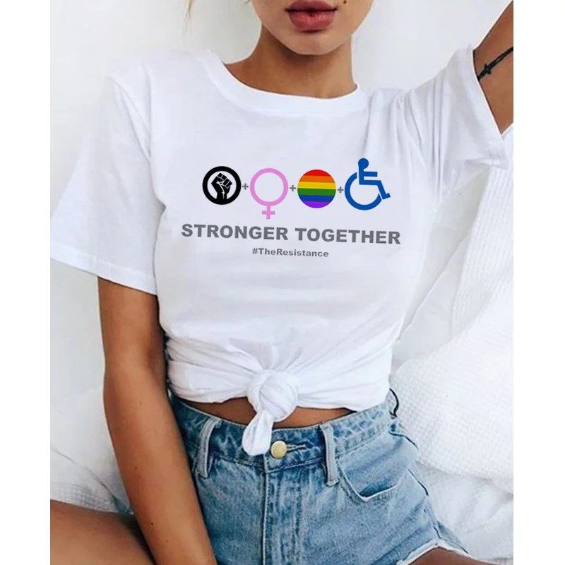 lgbt t shirt rainbow love is bisexual lesbian gay women female top t-shirt shirts kawaii Love Wins femme tshirt tee | Женская одежда