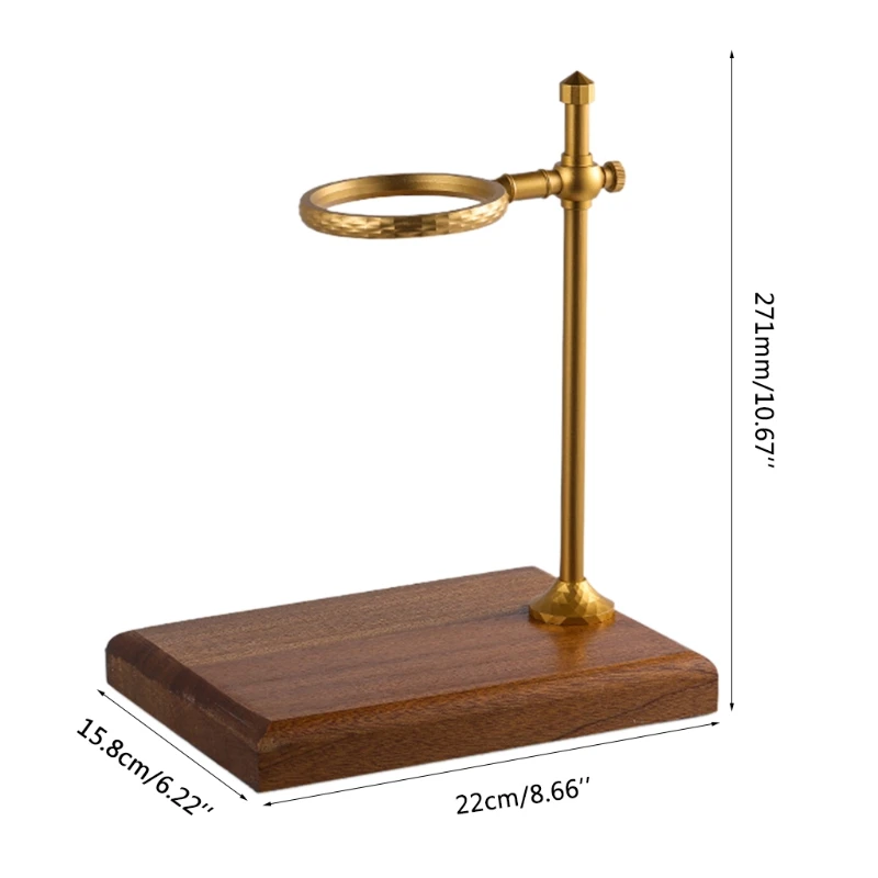 

Pour Over Coffee Maker Adjustable Stand with Vintage Wooden Base Dripper Holder 85DA