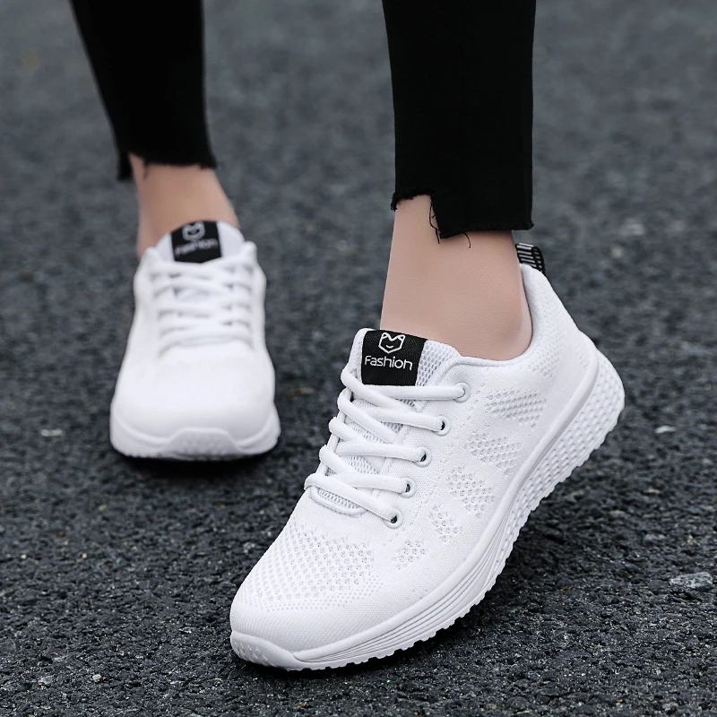 

2021 Women's Sneakers Mesh Fashion Platform Sneakers Women Spring and Winter Flat Running Shoes Women