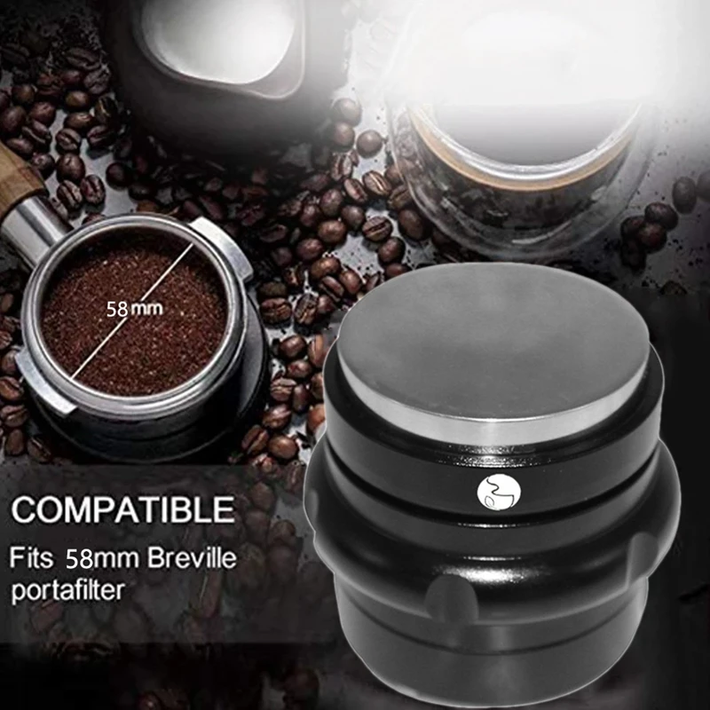 

58mm Dual Head Coffee Tamper Distributor Leveler Tools Coffee Bean Press Tool Coffee Powder Hammer for Espresso Coffee
