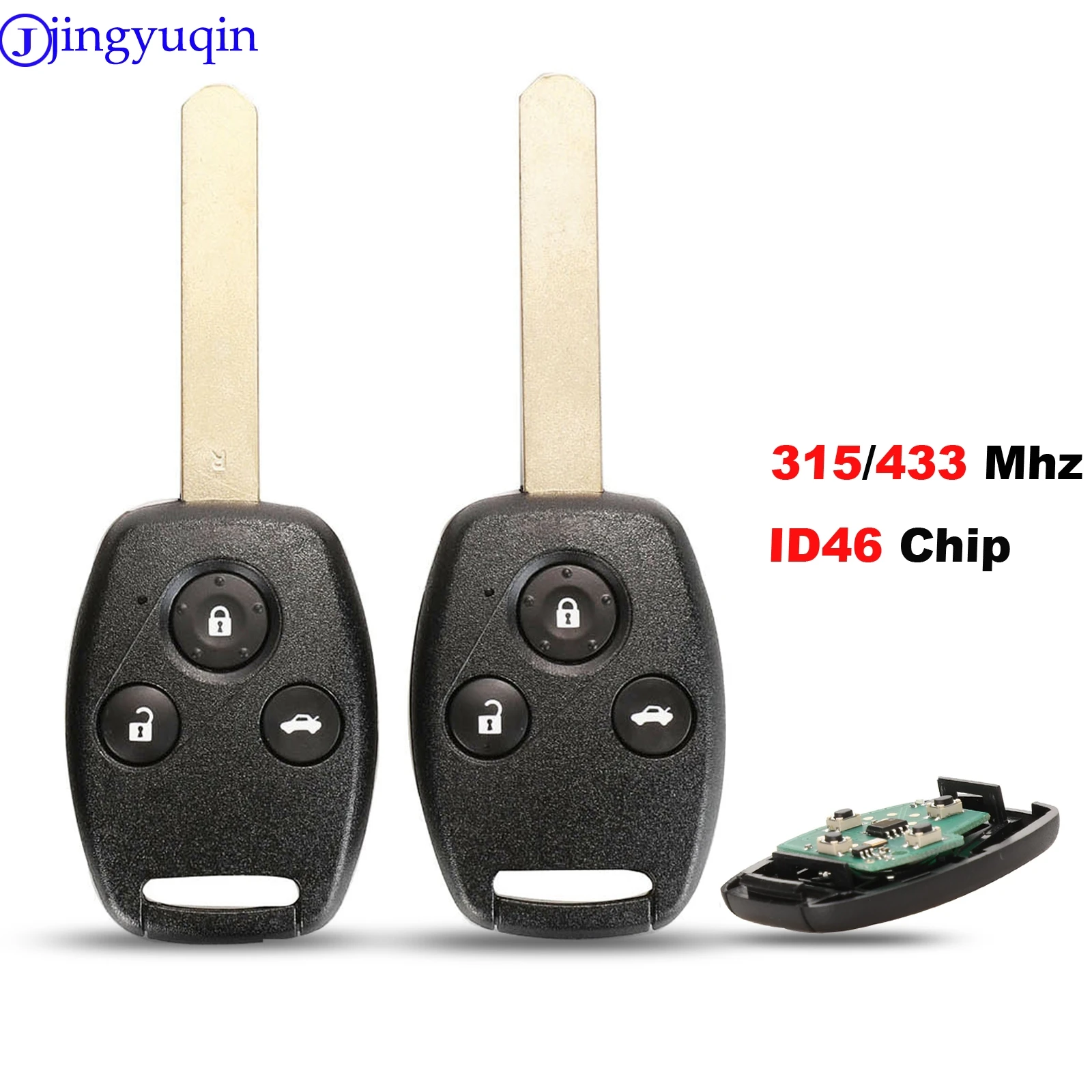 Jingyuqin 10p FSK 433 МГц с чипом ID46 2/3 кнопки дистанционного ключа для Honda Cr V Civic Insight Ridgeline