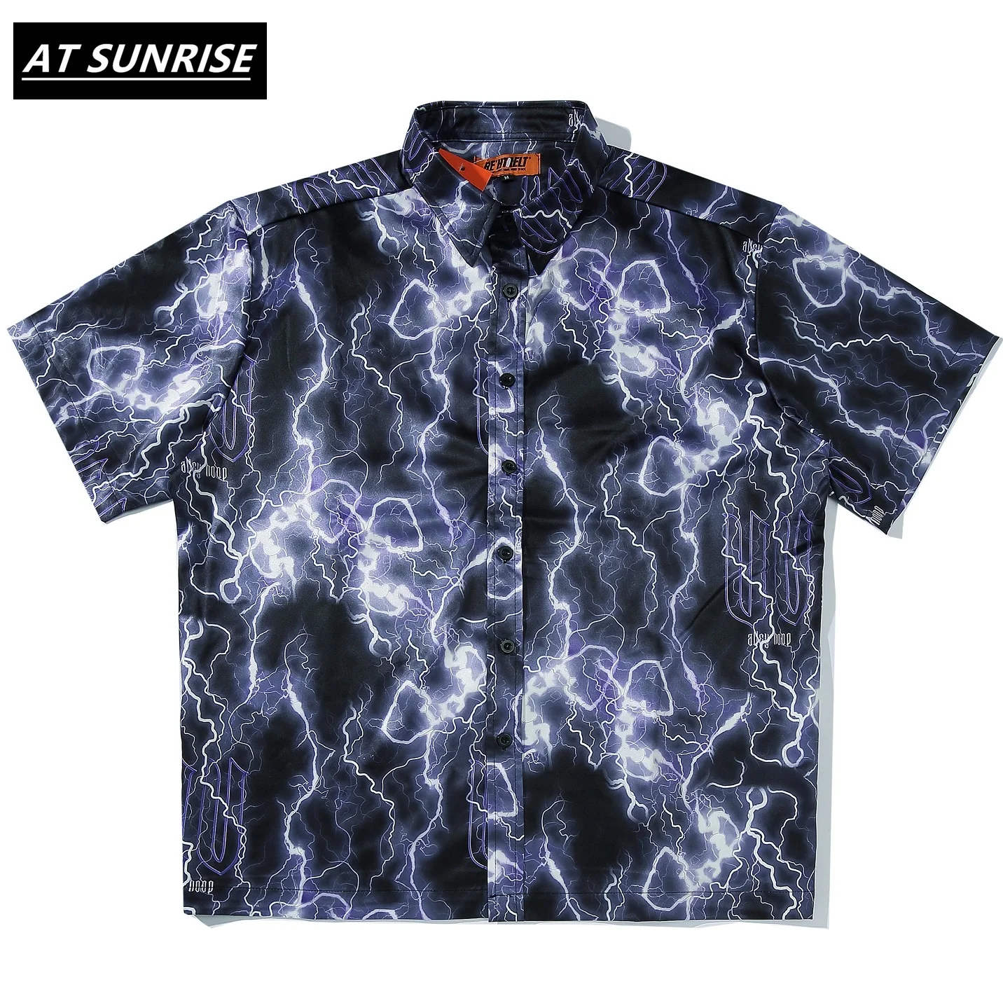 Гавайская пляжная рубашка с принтом молнии для мужчин модные уличные Топы в