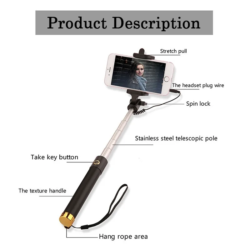 Выдвижная селфи-палка для huawei P30 P20 mate 20 Pro Lite P Smart Nova 4 3 3i Проводная селфи-палка Bastone Selfi Para Movil