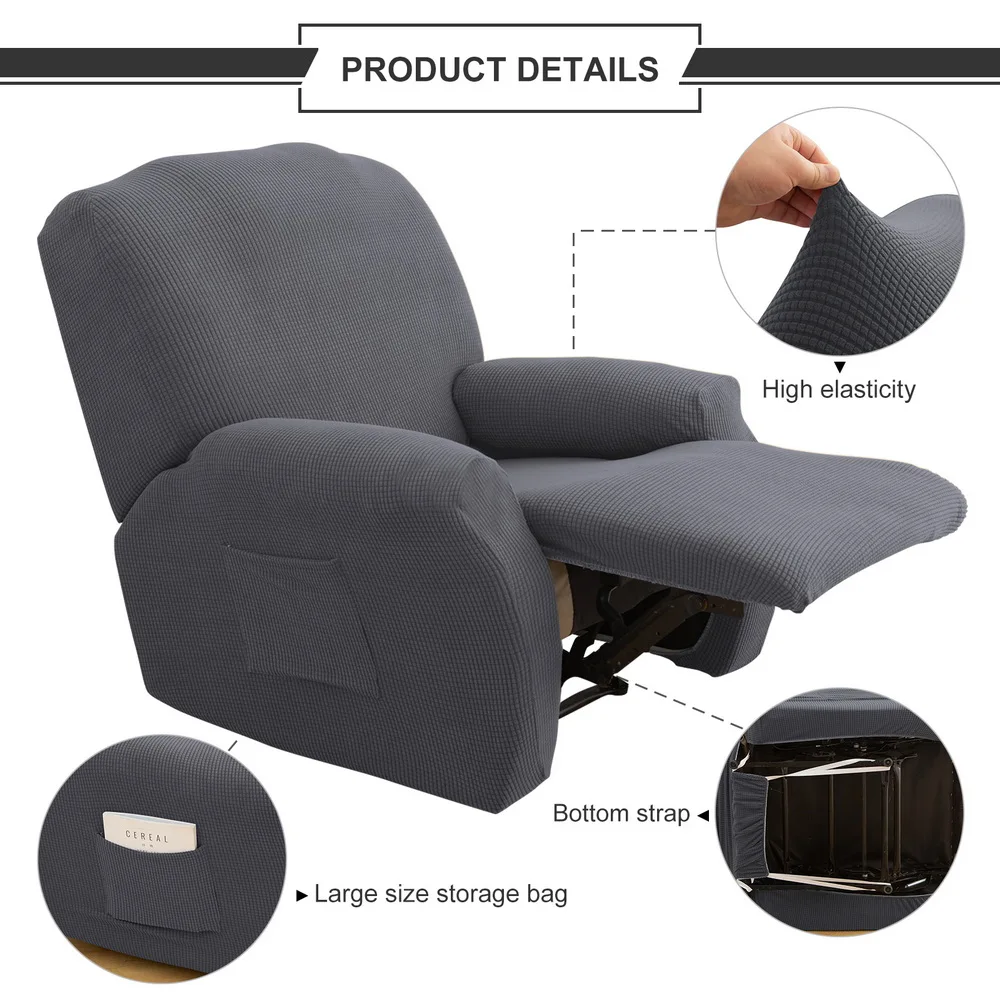 4 Separate Piece Recliner Chair Cover Stretch Sofa Thick Soft Slipcover for Living Room Couch Armchair | Дом и сад