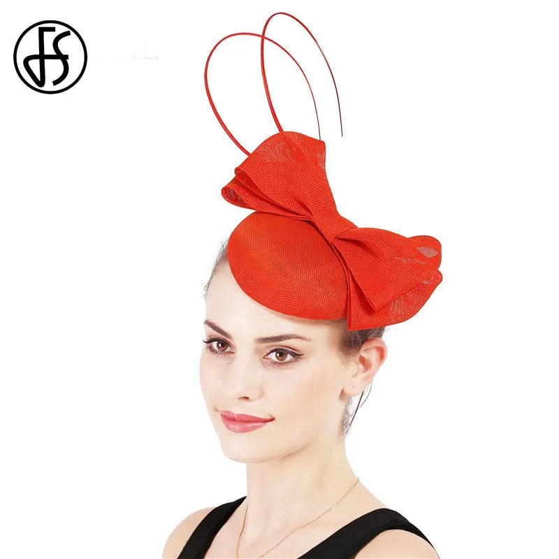 FS леди бантом Sinamay шляпа свадьбная Шляпа Чародей элегантные женские повязки для