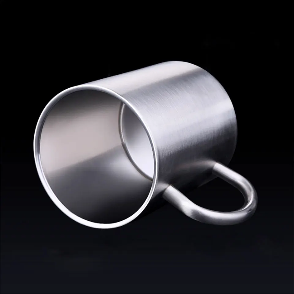 Кофейная кружка из нержавеющей стали 304 двухслойная металлическая дорожная с