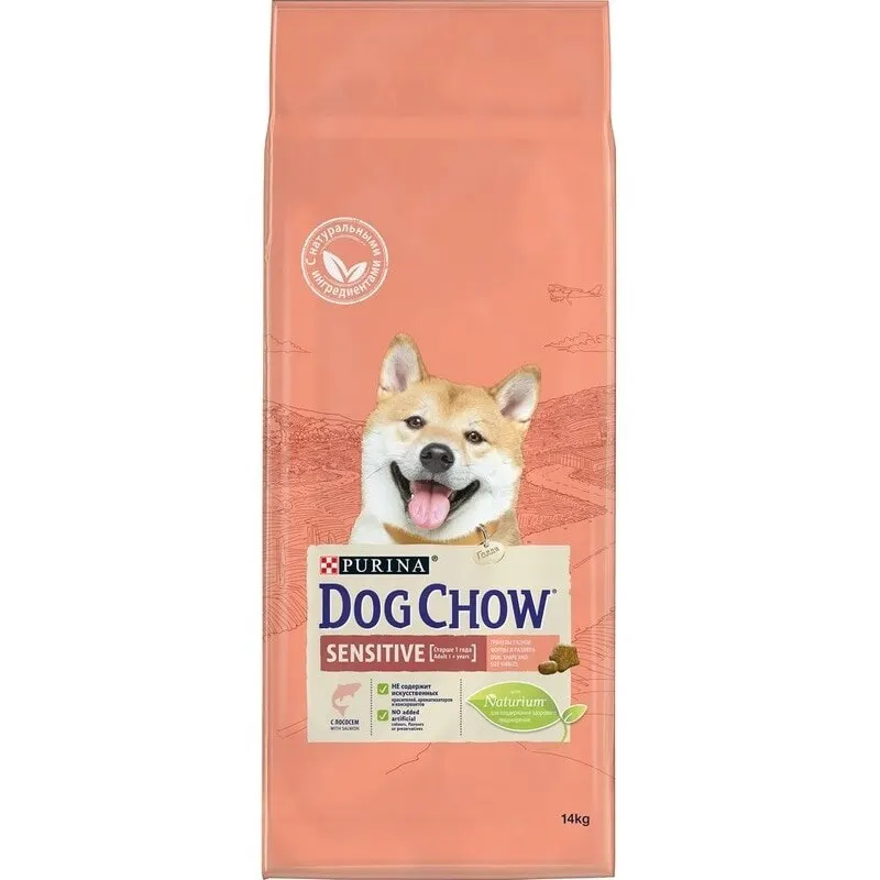 Dog Chow Adult Sensitive для взрослых собак всех пород c чувствительным пищеварением Лосось