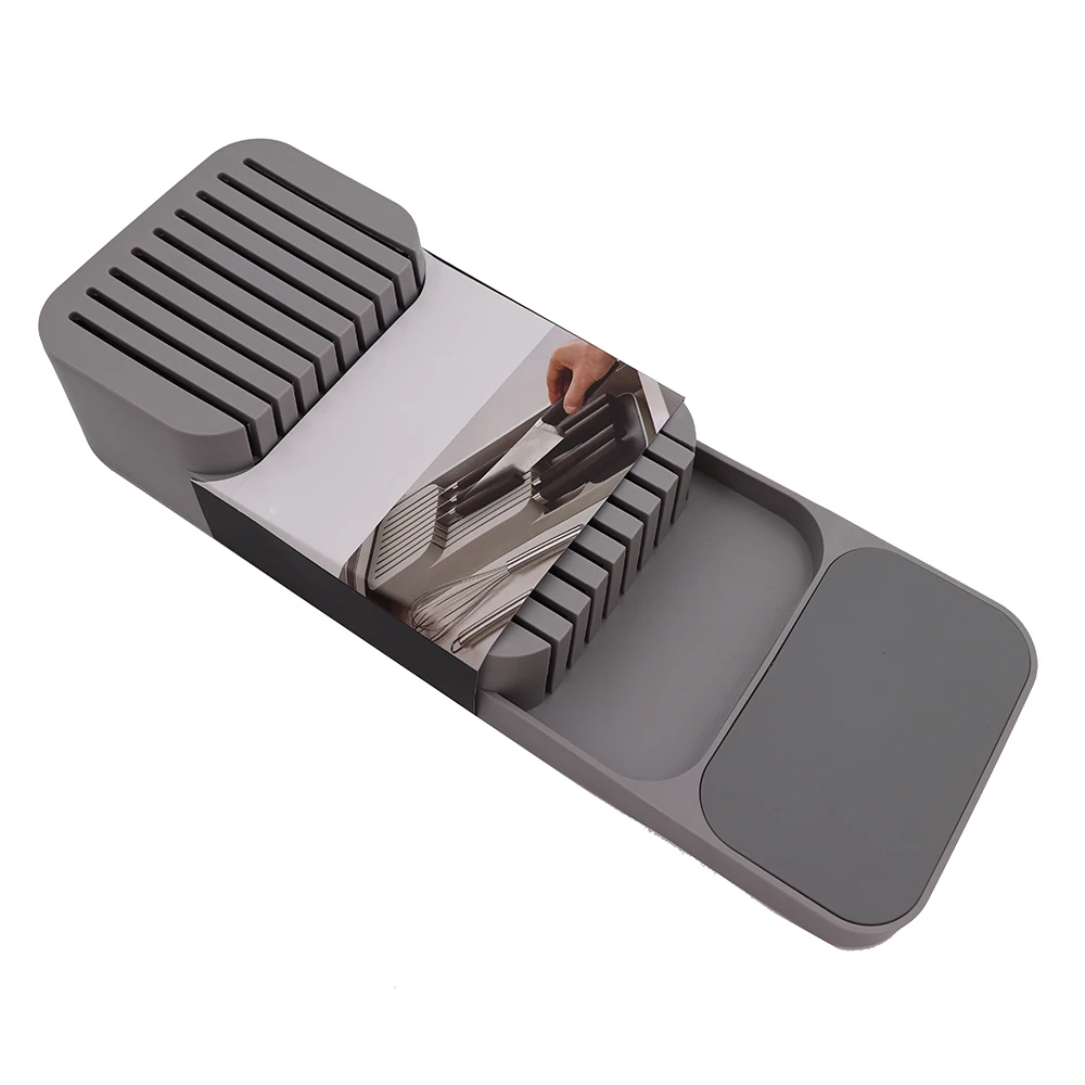 Knife Organizer C Пластиковый кухонный ящик для столовых приборов, органайзер, лоток для хранения, держатель для столовых приборов, столовое серебро, компактный лоток для столовых приборов, ложка, коробка для столовых приборов - Цвет: Knife Organizer C