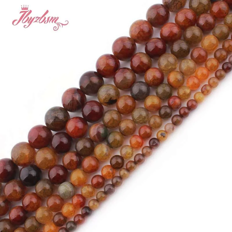 Гладкие Круглые Бусины из натурального агата с трещинами для самостоятельного