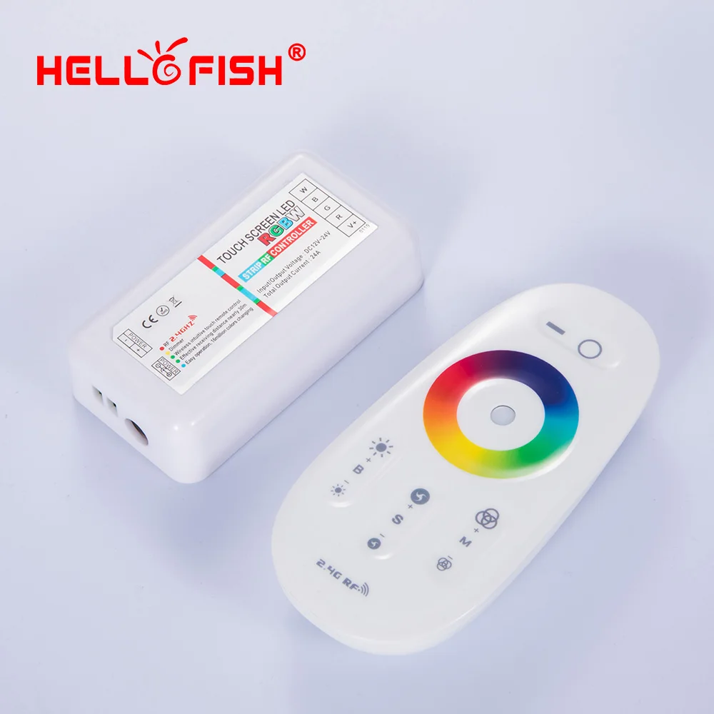 

2.4G RGB RGBW LED strip controller touch remote control RF wireless 12V 24V LED driver Hello Fish