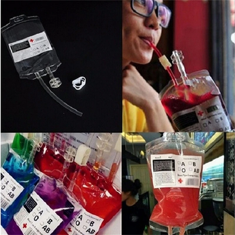 1 шт. прозрачный мешок для питья из ПВХ Хэллоуина Дневники вампира косплей сумка