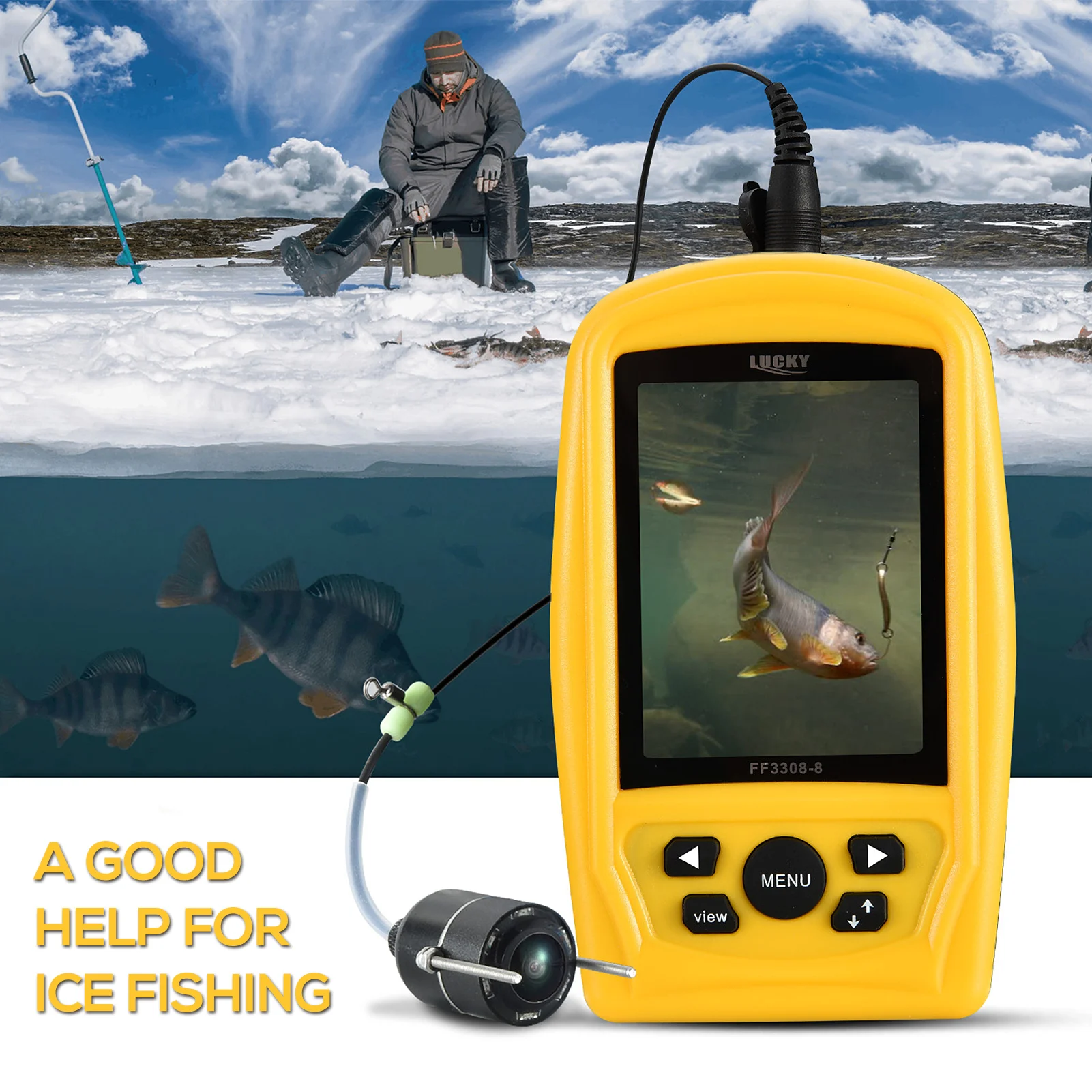 Скидка Камера для подводной рыбалки с цветным ЖК-дисплеем 3,5 дюйма