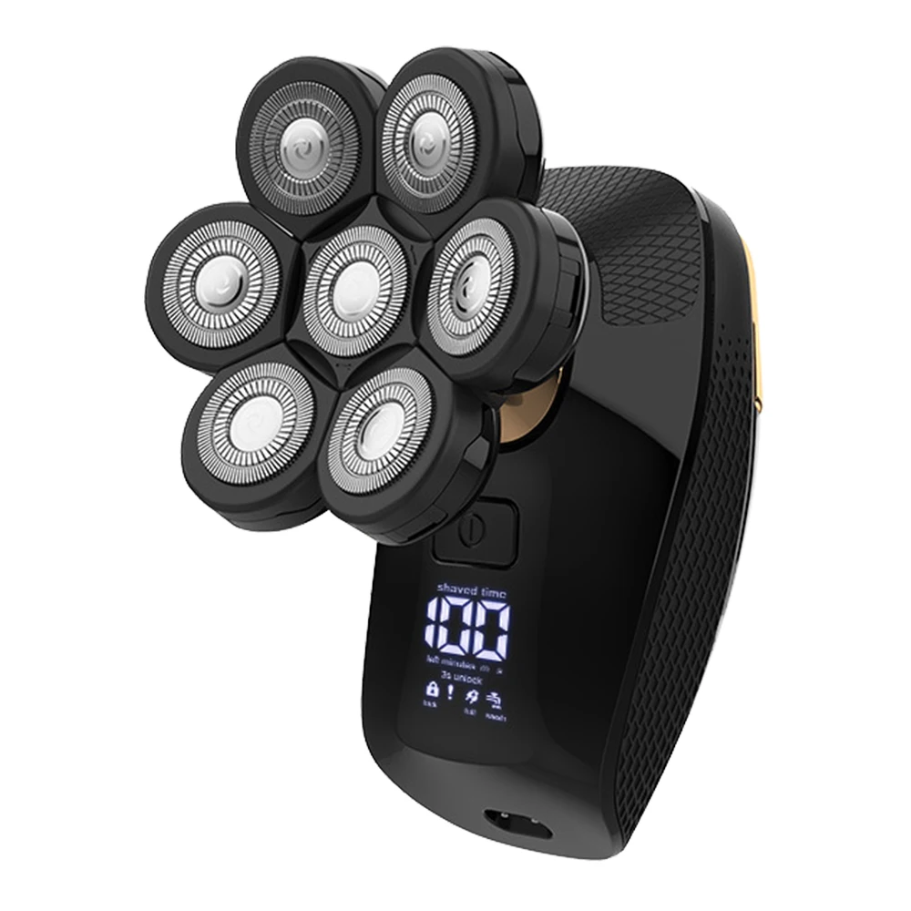 Razor 7d Head Waterproof Shaver With Led Display Trimmer And Bald Head Razor Maquina De Cortar Cabelo Shaver