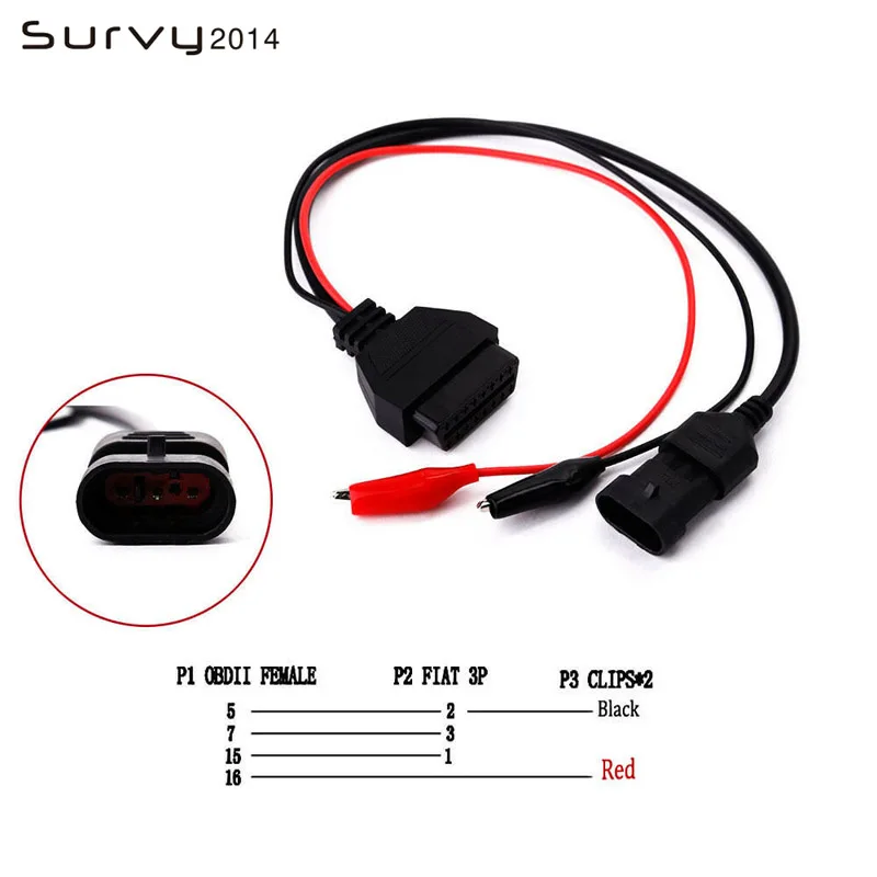 OBD OBD2 для Fiat 3Pin Alfa Lancia до 16Pin кабель адаптер Диагностический 3 Pin разъем Экспресс