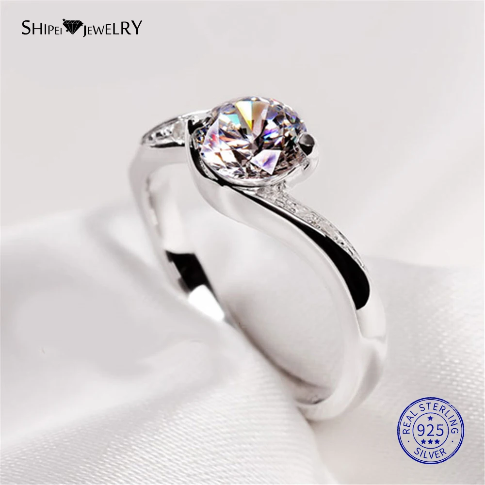 Женское кольцо из серебра 100% пробы с муассанитом 2 карата|Кольца| |