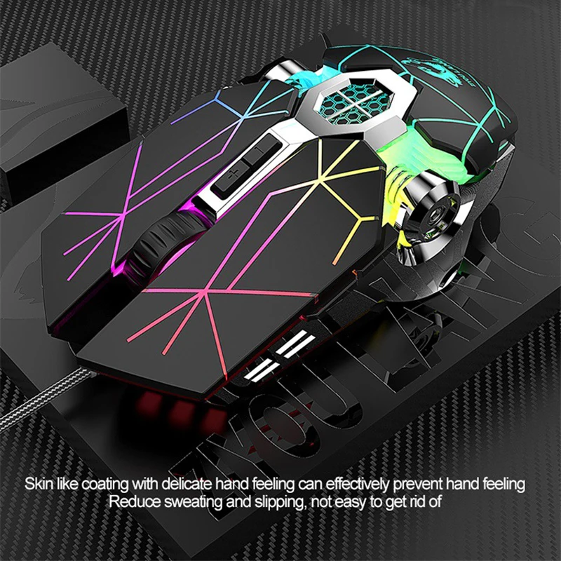 Mechanical Mouse Colorful Luminous USB Wired Computer E-sports Macro Programming Game Operation Stable Office Laptop | Компьютеры и