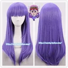 Парик для косплея аниме Dr. Slump Arale, ролевые игры, 60 см, длинные фиолетовые прямые волосы, бесплатная шапочка для парика