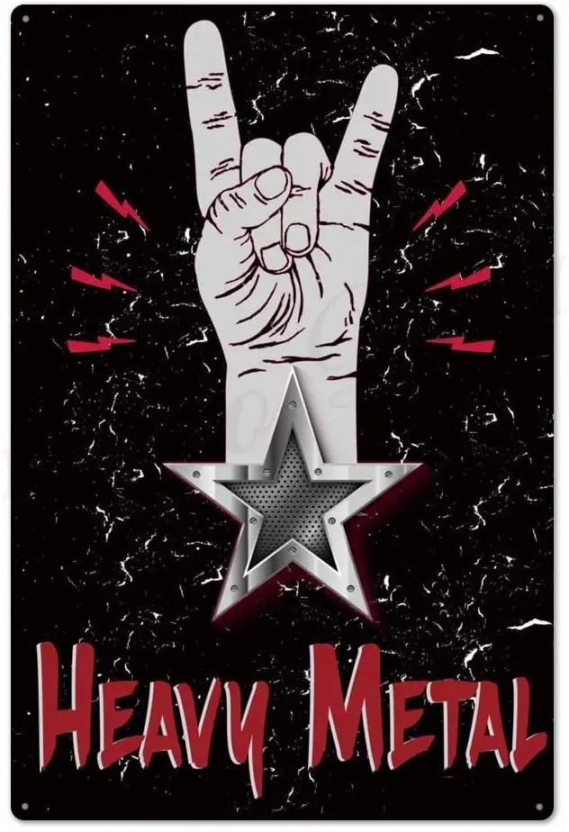 

Rock Roll Metal Sign Tin Sign Plaque Metal Vintage Rock Metal Poster Retro Wall Decor for Bar Pub Club Man Cave 20x30 cm