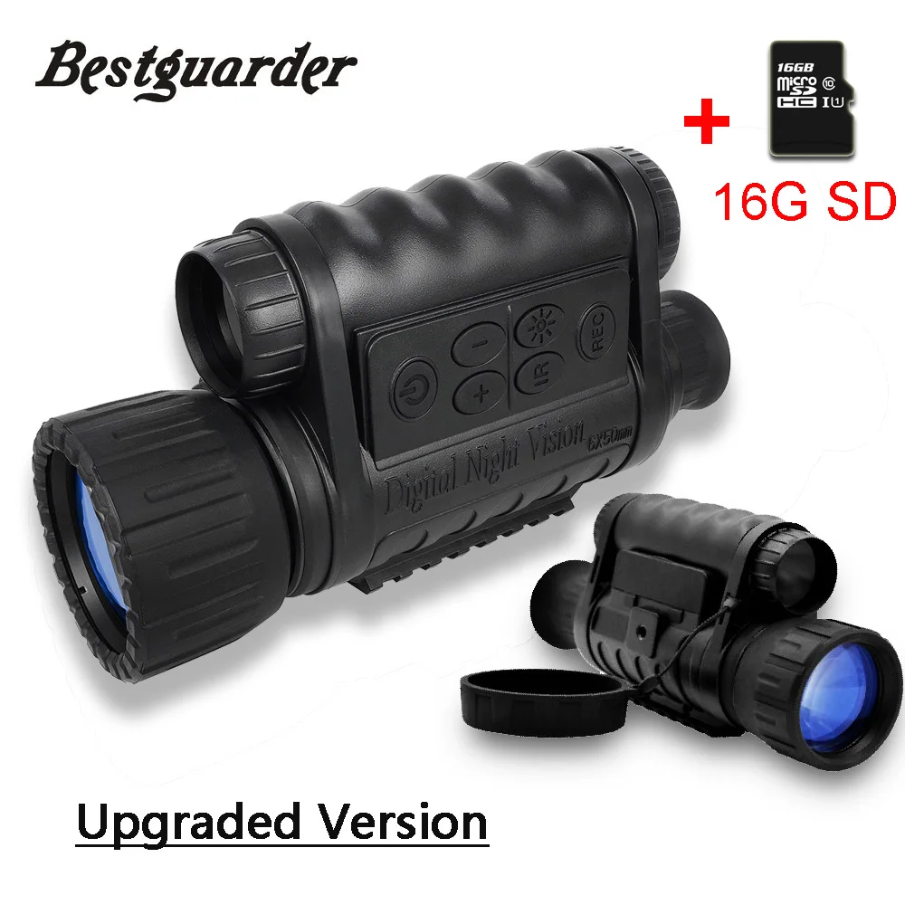 Bestguarder 6x50 мм телескоп ночного видения Инфракрасный 350 м 5MP HD камера охотничий бинокль Оптический Ночной прицел ИК Монокуляр