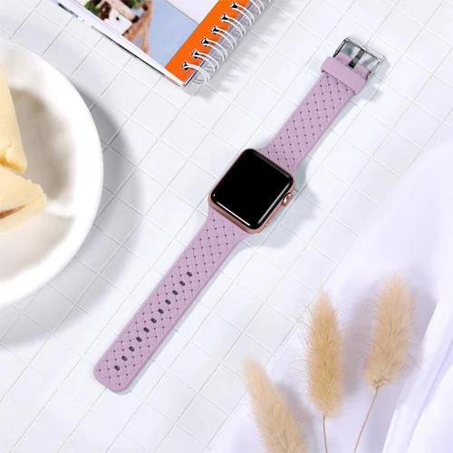 Силиконовый ремешок для apple watch 5 ремешок 44 мм 40 мм iwatch ремешок 42 мм 38 мм тканый узор ремешок для часов apple watch браслет 4 3 2 1 - Цвет ремешка: B-12