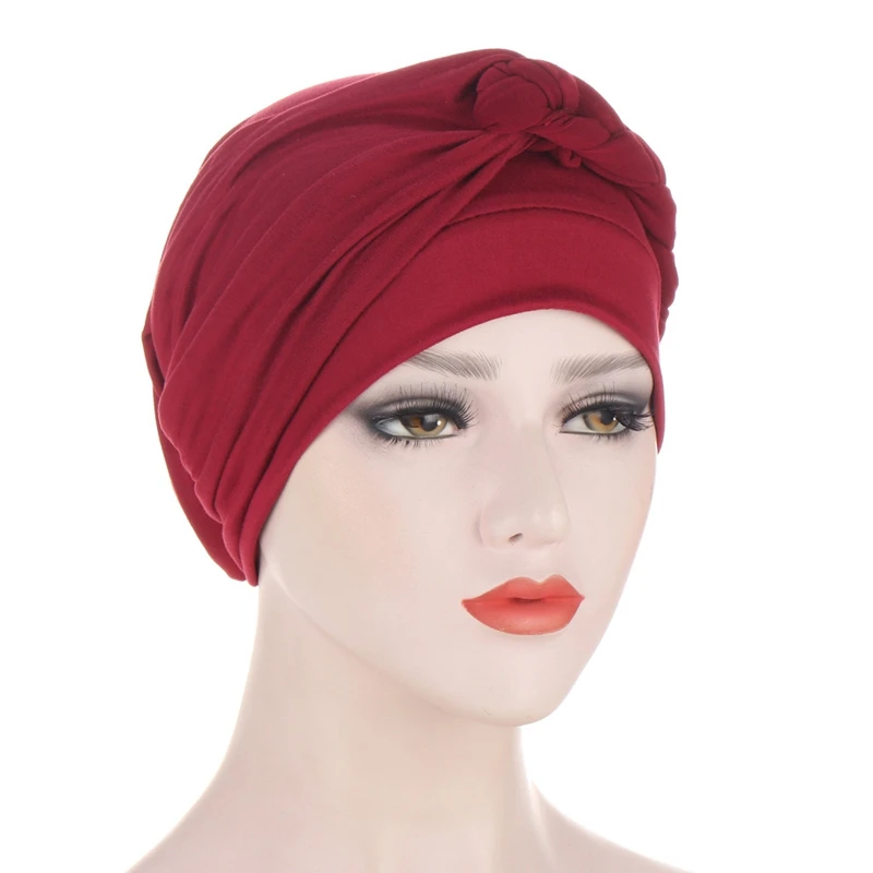 

2021 Fashion Muslim Turban For Hair women Wrap Head Caps lady sleeping hat female Hairloss Chemo India Hat Satin Turbante Mujer