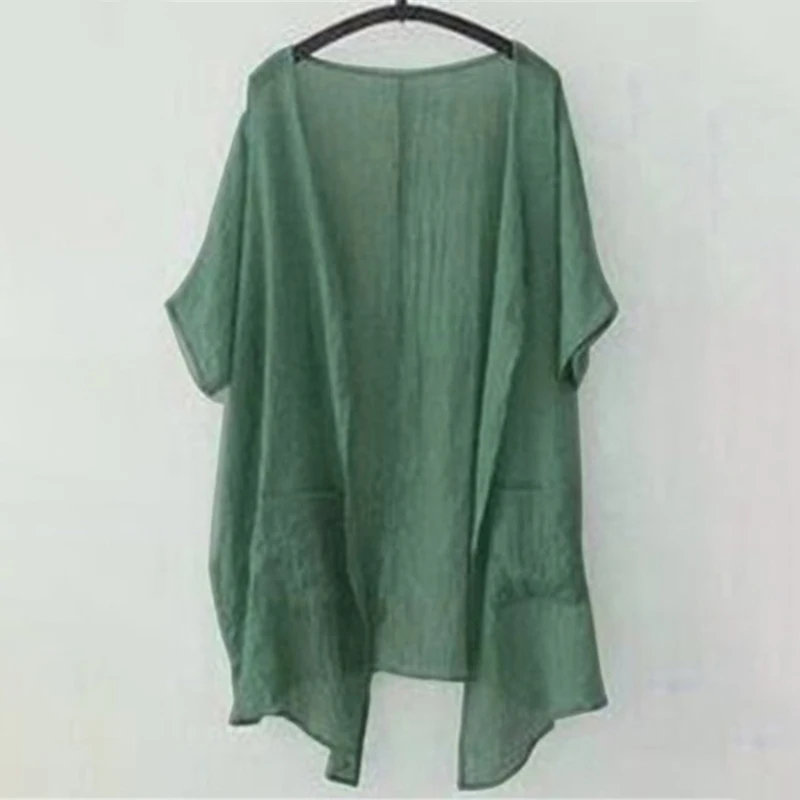 Женский Мягкий Топ из тонкой ткани чистый цвет дышащий короткий рукав шифон