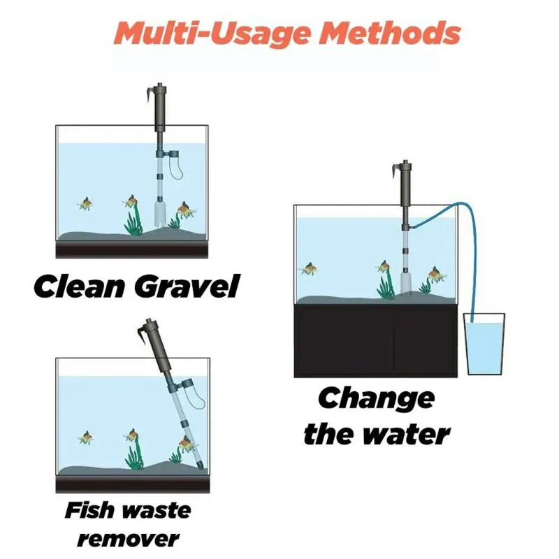 Новый Электрический садок для рыбы пылесос сифон управляется Гравий фильтр воды
