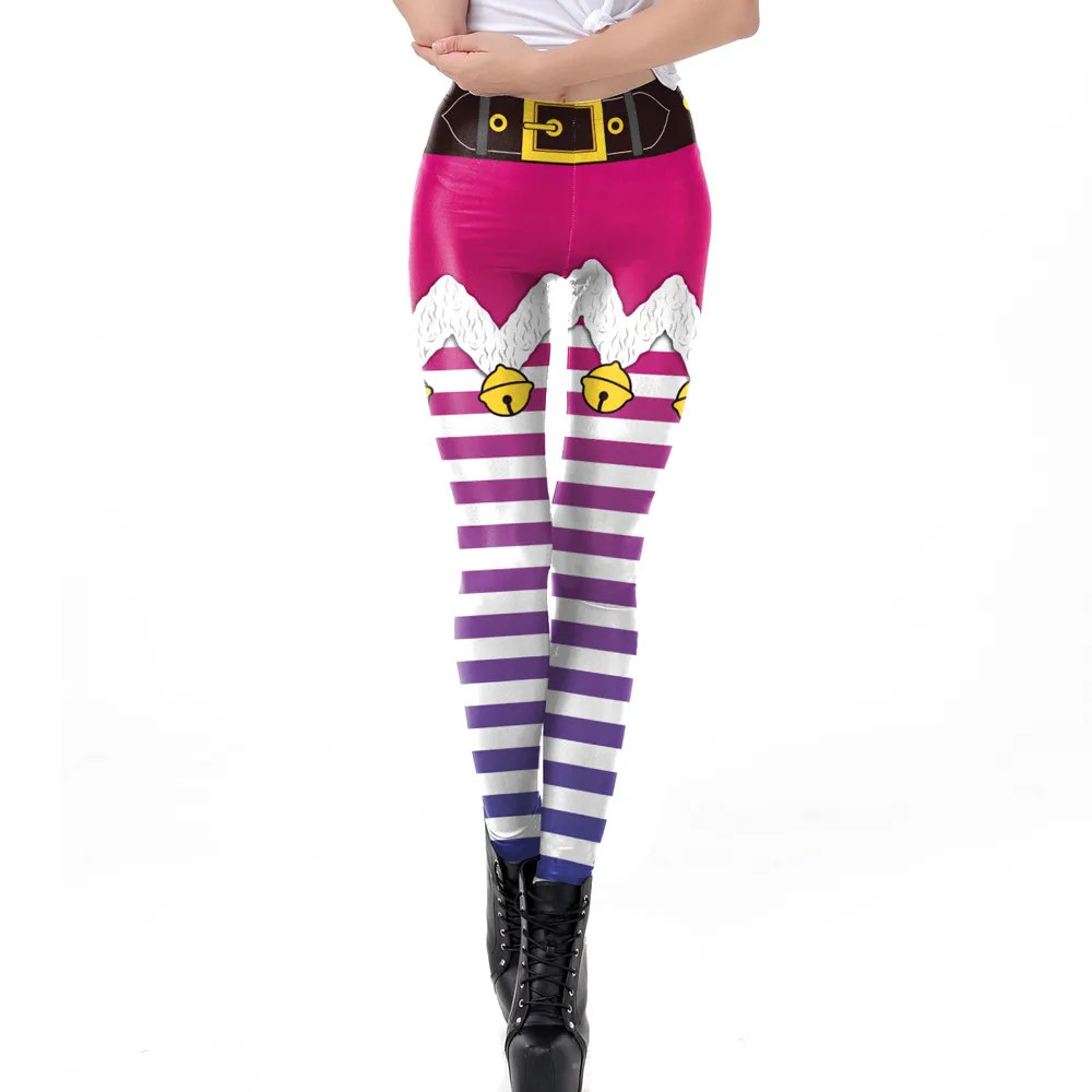 Леггинсы женские с высокой талией эластичные дышащие штаны в полоску