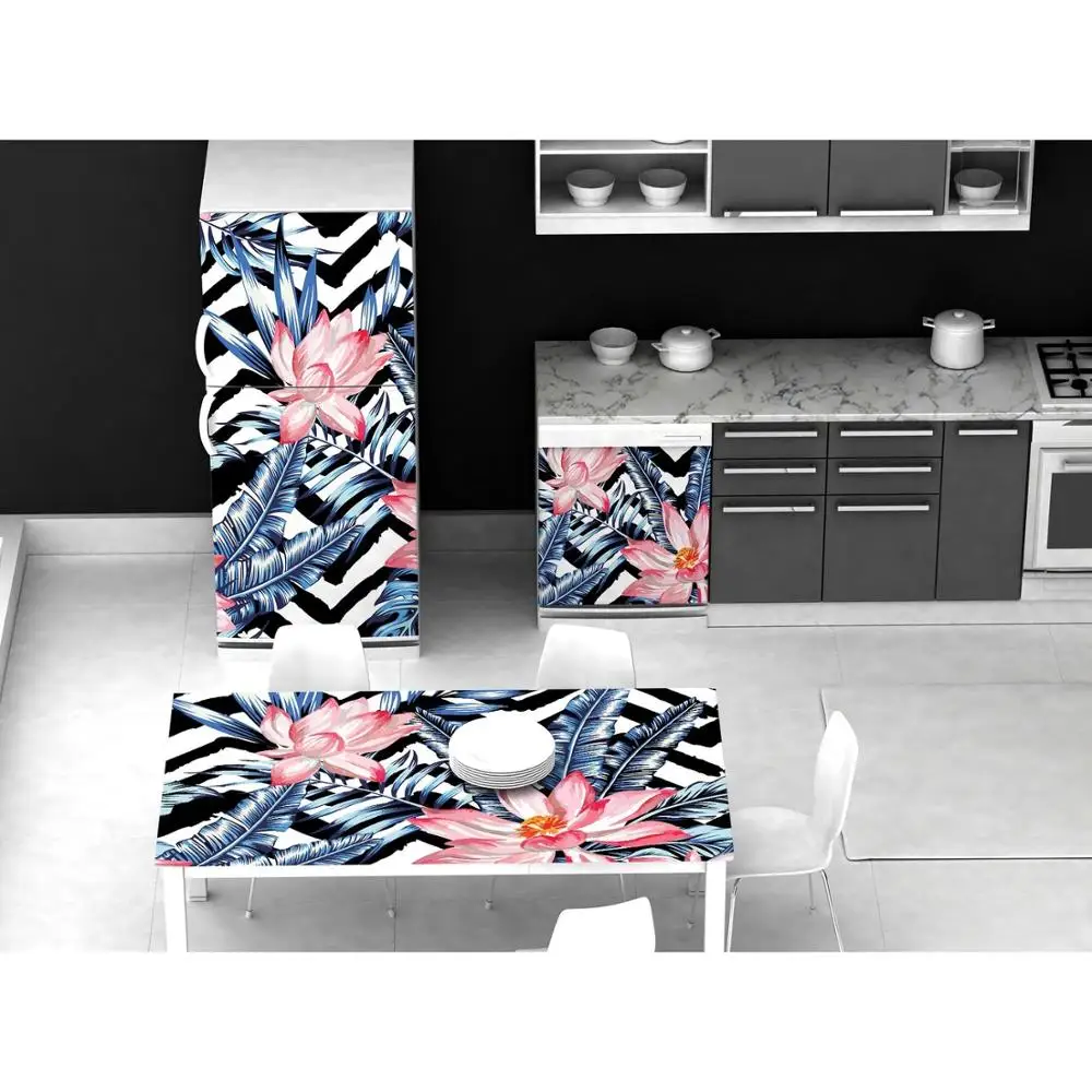 Лидер продаж тропический Лотос самоклеящаяся наклейка на стол для мытья в