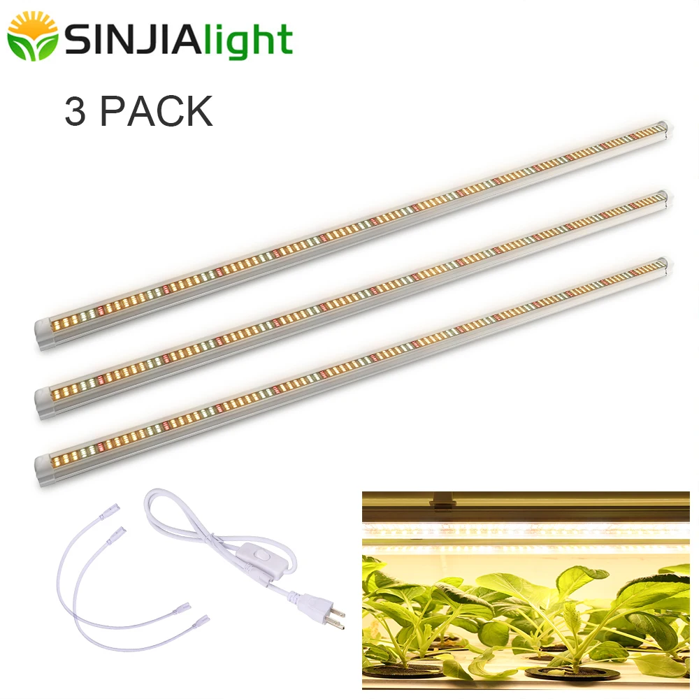 3pcs/lot T8 Tube Plant Lamps 120cm LED Grow Light Bar Full Spectrum LED for cultivation indoor vegs seeds hydroponic grow tent