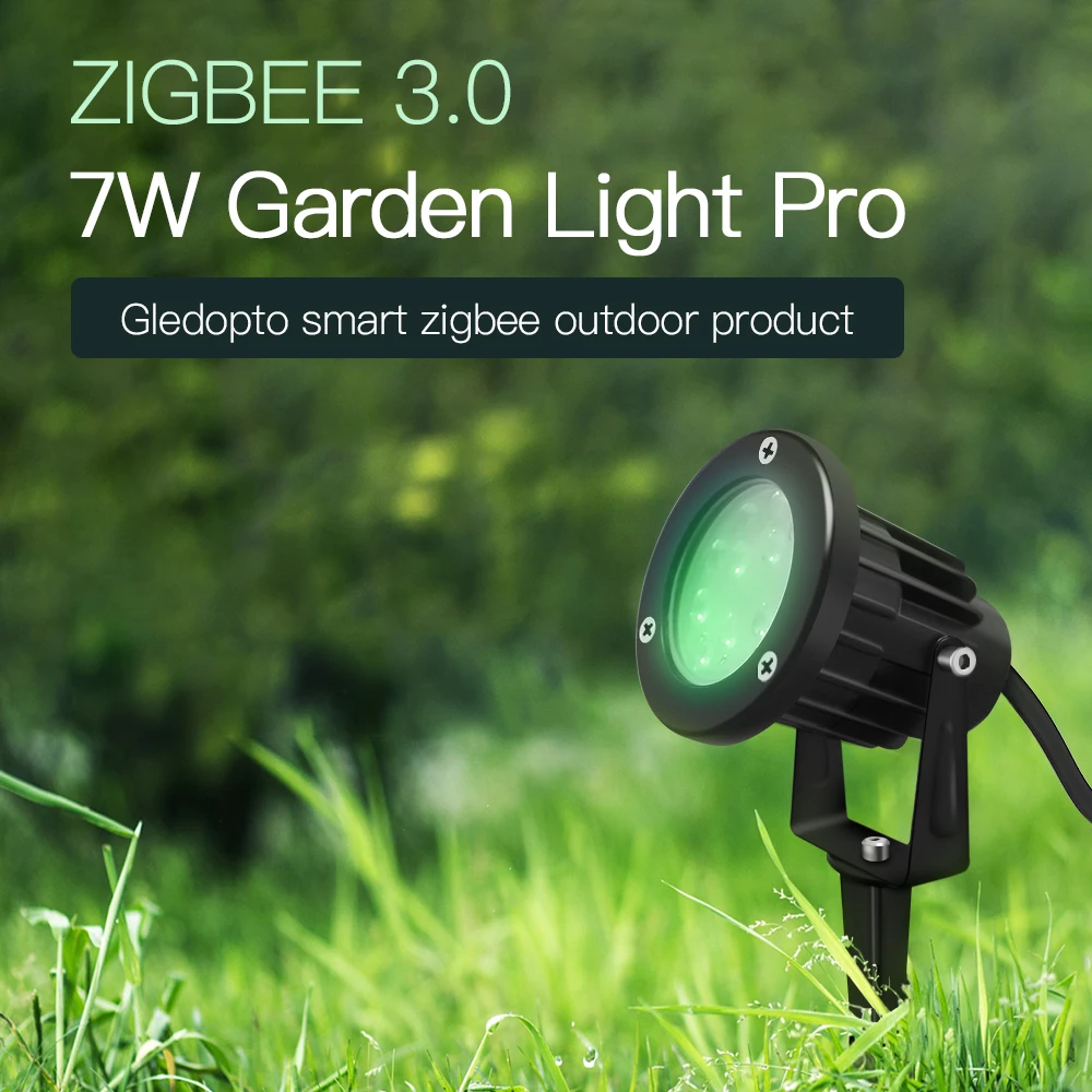 

GLEDOPTO Zigbee 3.0 AC/DC 24V Outdoor Lighting LED Garden Light 7W Pro Compatible with Hub Tuya App Voice 2.4G RF Remote Control