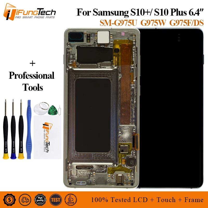 6 4 дюймов AMOLED LCD для Samsung S10 плюс ЖК G9750 с сенсорным экраном дисплей цифровым